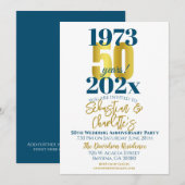 50e bruiloft Jubileum Modern Kaart (Voorkant / Achterkant)