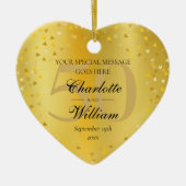 50e bruiloft Jubileum Monogram Gold Hearts Keramisch Ornament (Voorkant)