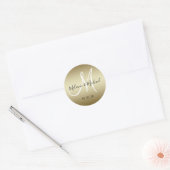 50e bruiloft Jubileum Monogram Script Ronde Sticker (Envelop)