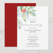 50e bruiloft Jubileum nodigt feestelijk groen uit Kaart (Voorkant / Achterkant)