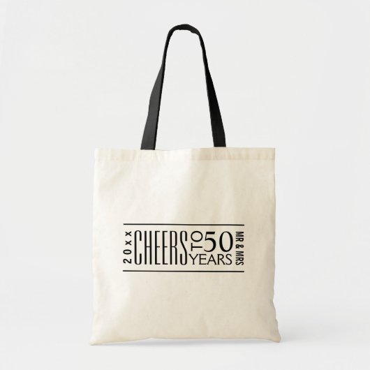 50e bruiloft Jubileum of elk jaar een modern cadea Tote Bag (Voorkant)