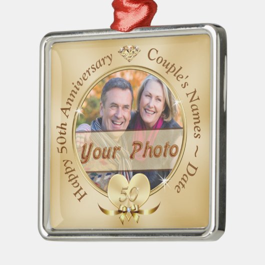 50e bruiloft Jubileum Ornament gepersonaliseerd, (Links)