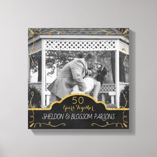 50e bruiloft Jubileum paar foto aandenken Canvas Afdruk (Voorkant)