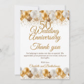 50e bruiloft Jubileum Partij Bedankkaart (Voorkant)