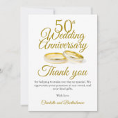 50e bruiloft Jubileum Partij Bedankkaart (Voorkant)