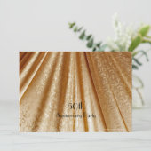 50e bruiloft Jubileum partij Floral Gold Fabric Kaart (Staand voorkant)