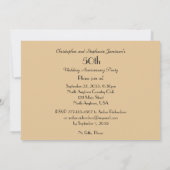 50e bruiloft Jubileum partij Floral Gold Fabric Kaart (Achterkant)