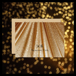 50e bruiloft Jubileum partij Floral Gold Fabric Kaart