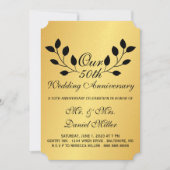 50e bruiloft Jubileum partij Gold Invite Kaart (Voorkant)
