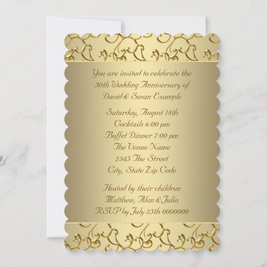 50e bruiloft Jubileum Partij Kaart (Achterkant)