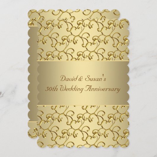 50e bruiloft Jubileum Partij Kaart (Voorkant / Achterkant)