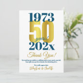 50e bruiloft Jubileum Party Dank u Bedankkaart (Staand voorkant)
