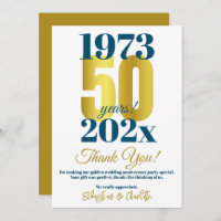 50e bruiloft Jubileum Party Dank u