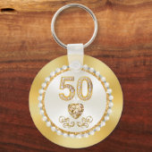 50e bruiloft Jubileum Party Favors Souvenirs, Sleutelhanger (Achterkant)