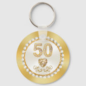 50e bruiloft Jubileum Party Favors Souvenirs, Sleutelhanger (Achterkant)