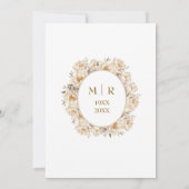 50e bruiloft Jubileum Party Gold White Peony Kaart (Achterkant)