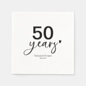 50e bruiloft Jubileum Party zwart-wit Servet (Voorkant)