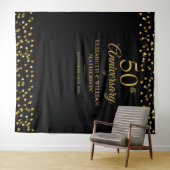 50e bruiloft Jubileum Photo Booth Achtergrond Wandkleed (In Situ (horizontaal))