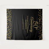 50e bruiloft Jubileum Photo Booth Achtergrond Wandkleed (Voorkant (horizontaal))