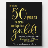 50e bruiloft Jubileum Plaque Fotoplaat (Voorkant)