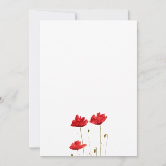 50e bruiloft Jubileum Poppies Bloemen Rustiek Kaart (Achterkant)