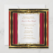 50e bruiloft Jubileum Red Gold Black White Kaart (Achterkant)