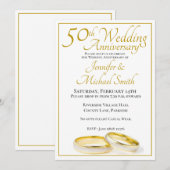 50e bruiloft Jubileum Rings Kaart (Voorkant / Achterkant)