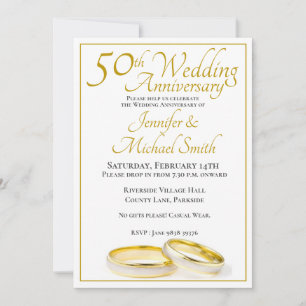 50e bruiloft Jubileum Rings Kaart