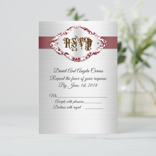 50e bruiloft Jubileum RSVP Kaart (Staand voorkant)