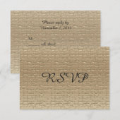 50e bruiloft Jubileum RSVP-kaarten, Goud RSVP Kaartje (Voorkant / Achterkant)