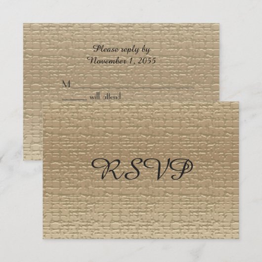 50e bruiloft Jubileum RSVP-kaarten, Goud RSVP Kaartje (Voorkant / Achterkant)