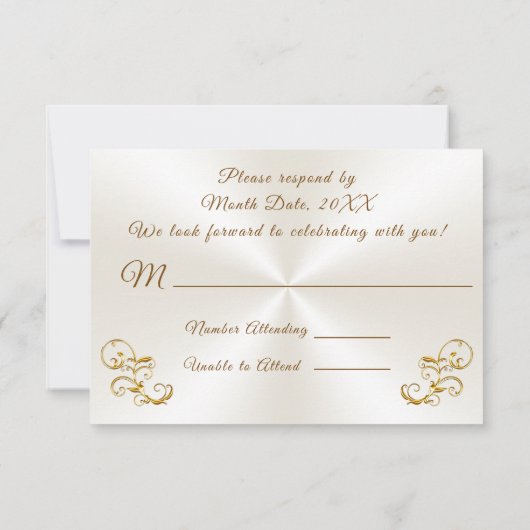  50e bruiloft Jubileum RSVP-kaarten Kaart (Achterkant)