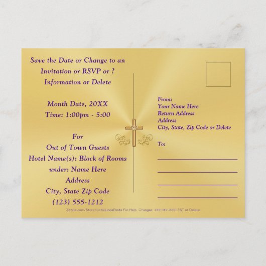 50e bruiloft Jubileum Save the Date Briefkaarten (Achterkant)