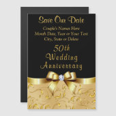 50e bruiloft Jubileum Save the Date Magnets Magnetische Uitnodiging (Voorkant / Achterkant)