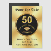 50e bruiloft Jubileum Save the Date Magnets, Magnetische Uitnodiging (Voorkant / Achterkant)