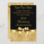 50e bruiloft Jubileum SAVE the DATE Uitnodigingen (Voorkant / Achterkant)