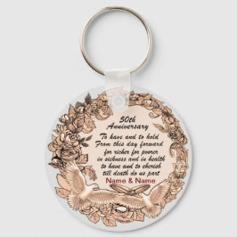 50e bruiloft Jubileum sleutelhanger