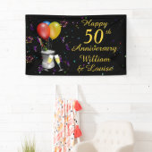 50e bruiloft Jubileum Sparking Wijn Viering Spandoek (Insitu)