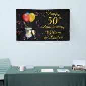 50e bruiloft Jubileum Sparking Wijn Viering Spandoek (Beurs)