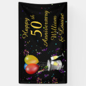 50e bruiloft Jubileum Sparking Wijn Viering Spandoek (Verticaal)