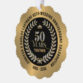 50e bruiloft Jubileum Sparkling Laurel Wreath Ornament Kaart (Links)