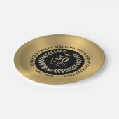 50e bruiloft Jubileum Sparkling Laurel Wreath Papieren Bordje (Gekanteld)