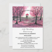 50e bruiloft Jubileum Spring Paar Roze Bos Kaart (Voorkant)