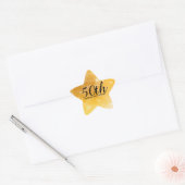 50e bruiloft Jubileum stervormige gouden Sticker (Envelop)