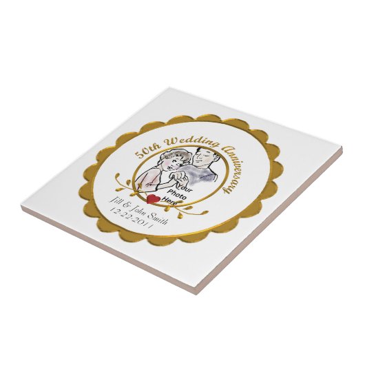 50e bruiloft Jubileum Tegel Tegeltje (Zijkant)
