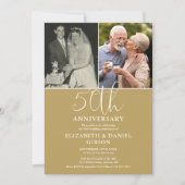 50e bruiloft Jubileum toen en nu 2 foto Kaart (Voorkant)