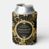 50e bruiloft Jubileum Tropische bladeren Blikjeskoeler (Blikje Voorkant)