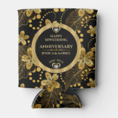 50e bruiloft Jubileum Tropische bladeren Blikjeskoeler (Voorkant)