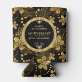 50e bruiloft Jubileum Tropische bladeren Blikjeskoeler (Achterkant)