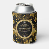 50e bruiloft Jubileum Tropische bladeren Blikjeskoeler (Blikje Achterkant)